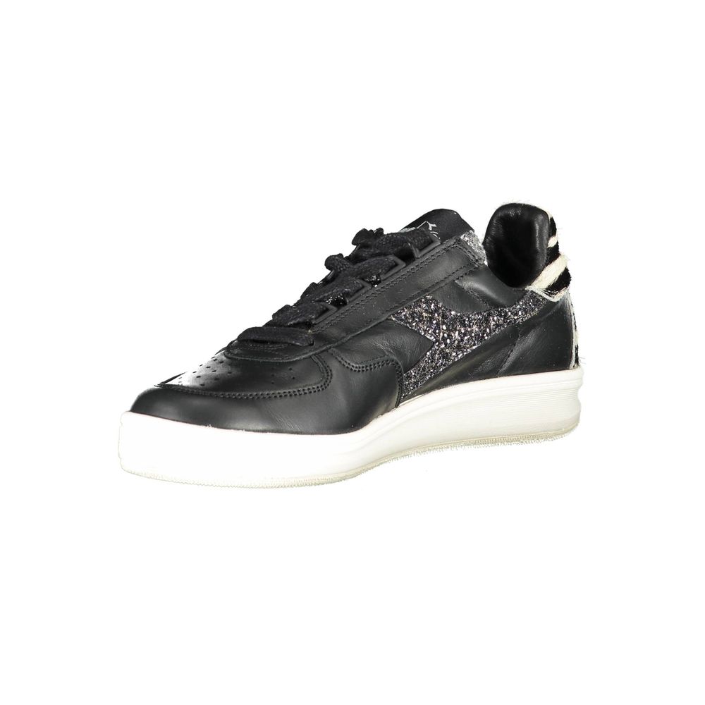 Schwarze Leder-Sneaker für Damen