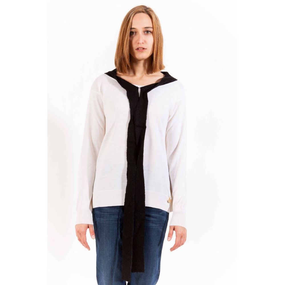 Weißer Wollpullover für Damen