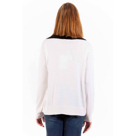 Weißer Wollpullover für Damen