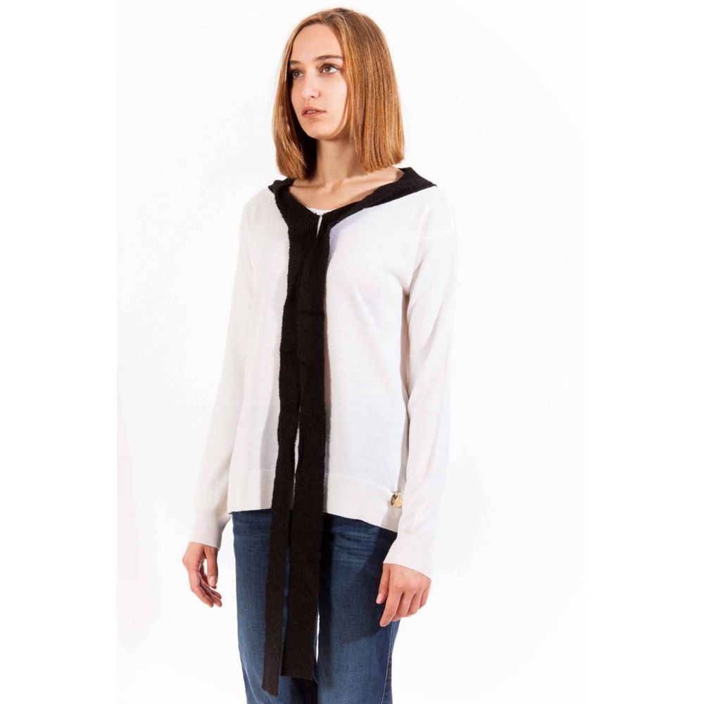 Weißer Wollpullover für Damen