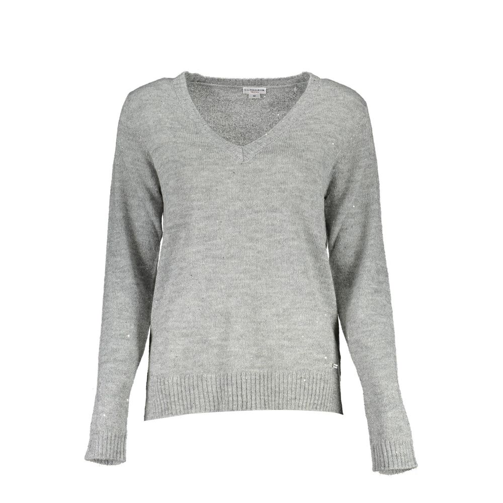 Silberner Acryl-Damenpullover