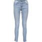 Jeans da donna in cotone azzurro