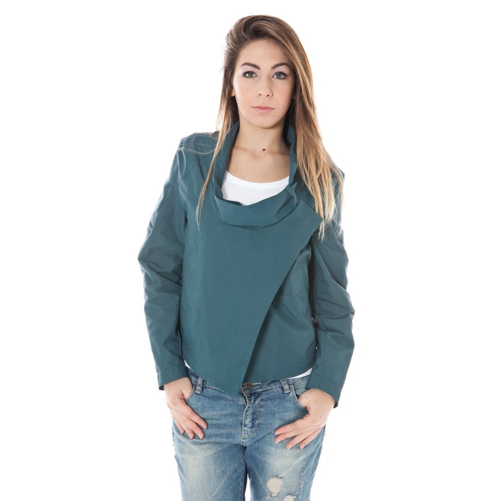 Grüne Polyamid Damenjacke