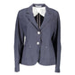 Blue Cotton Women Jacket