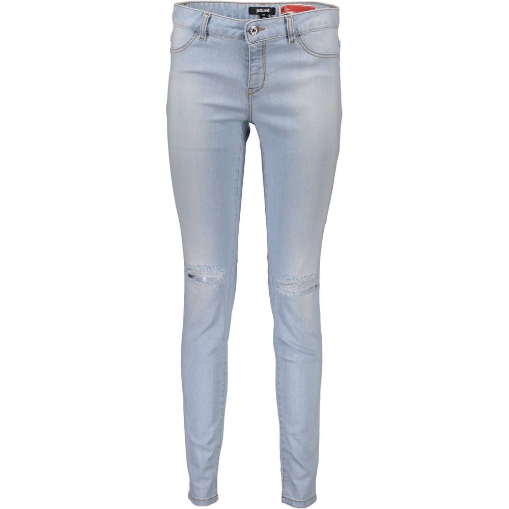 Jeans da donna in cotone azzurro
