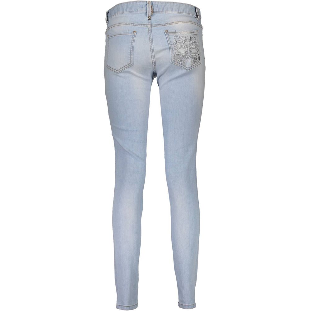 Jeans da donna in cotone azzurro