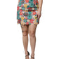 Dolce & Gabbana Multicolor Floral Lace High Waist Mini Skirt