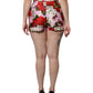 Pink Floral Print High Waist Hotpants Short