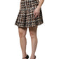 Dolce & Gabbana Multicolor High Waist Tartan Tweed Mini Skirt