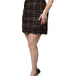 Dolce & Gabbana Multicolor High Waist Tartan Tweed Pencil Cut Skirt