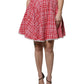 Dolce & Gabbana Red White High Waist A-line Above Knee Skirt