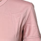 Dolce & Gabbana Pink Logo Print Cotton Crew Neck T-shirt