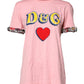 Dolce & Gabbana Pink Logo Print Cotton Crew Neck Tee T-shirt