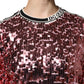 Pink DG Queen Sequin Pullover Sweater