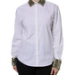 Dolce & Gabbana White Cotton Long Sleeves Sequin Shirt Top