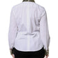 Dolce & Gabbana White Cotton Long Sleeves Sequin Shirt Top