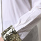 Dolce & Gabbana White Cotton Long Sleeves Sequin Shirt Top