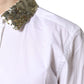 Dolce & Gabbana White Cotton Long Sleeves Sequin Shirt Top