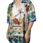 Dolce & Gabbana Multicolor Short Sleeve Silk Food Shirt Top