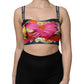 Dolce & Gabbana Multicolor Floral Sleeveless Bustier Cropped Top