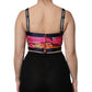 Dolce & Gabbana Multicolor Floral Sleeveless Bustier Cropped Top