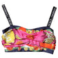 Dolce & Gabbana Multicolor Floral Sleeveless Bustier Cropped Top