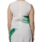 Dolce & Gabbana White Banana Leaf Print Round Neck Tank Top