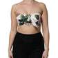 Dolce & Gabbana White Floral Print Cropped Bustier Corset Top