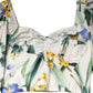 Dolce & Gabbana White Floral Puff Sleeves Crop Blouse Top