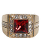 Dolce & Gabbana Gold Tone Sterling Silver 925 Crystals Ring