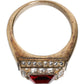 Dolce & Gabbana Gold Tone Sterling Silver 925 Crystals Ring