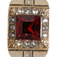 Dolce & Gabbana Gold Tone Sterling Silver 925 Crystals Ring