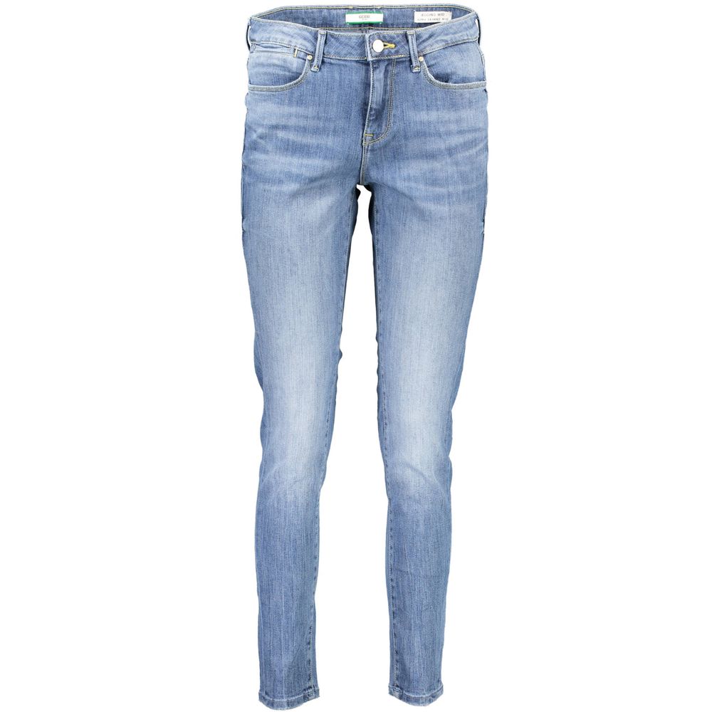 Jeans da donna in cotone azzurro