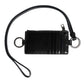 Dolce & Gabbana Black Leather Logo Embossed Lanyard Card Holder Wallet