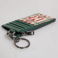 Dolce & Gabbana Green Calf Leather Logo Print Monogram Card Holder Wallet