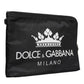Black DG Milano Print Nylon Pouch Clutch Bag