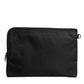 Black DG Milano Print Nylon Pouch Clutch Bag