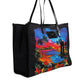 Multicolor Graphic Printed Top Handle Shopping Tote Bag