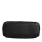 Black Leather Logo Plaque Shoulder Crossbody Bag