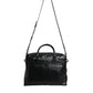 Black Leather Messenger Shoulder Strap Bag