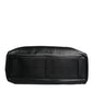 Black Leather Messenger Shoulder Strap Bag