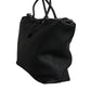 Black Calfskin Leather Hand Shoulder Duffle Bag