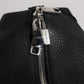 Black Calfskin Leather Hand Shoulder Duffle Bag