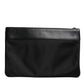 Multicolor Leopard Jacquard Print Logo Plaque Pouch Bag