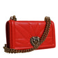 Red Quilted Devotion Crossbody Chain Phone Cover Bag