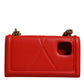 Red Quilted Devotion Crossbody Chain Phone Cover Bag