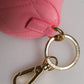 Pink Lamb Leather DG Crystal Round Coin Purse Wallet
