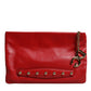 Red Revolutions Embellished Leather Clutch Bag