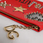 Red Revolutions Embellished Leather Clutch Bag