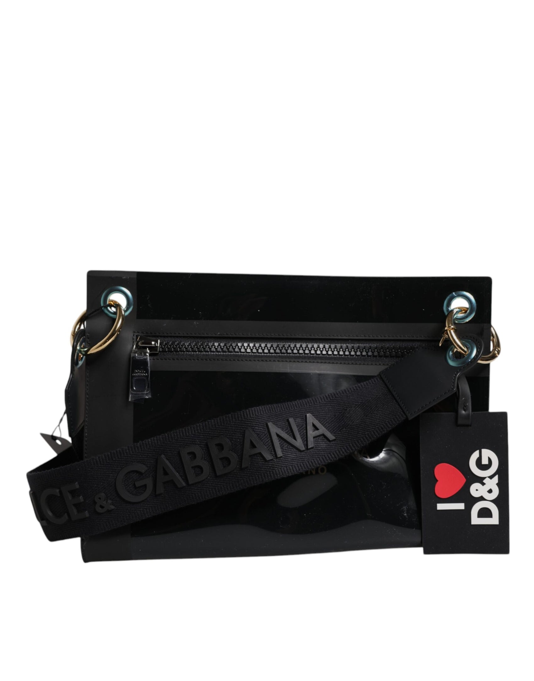 Black PVC Leather Pouch Shoulder Strap Bag